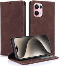 Case for Oppo Reno 13 Pro 5G â Premium Synthetic Leather Case with Silicone Interior, Anti-Shock, Wallet Book Cover, Stand, Slots, Magnetic Closure -Brown
