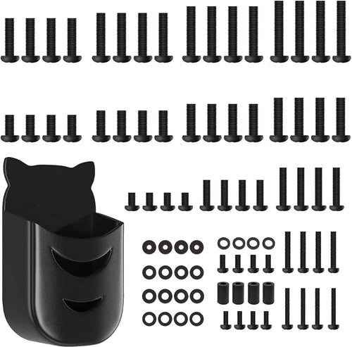 Universal TV Mounting Hardware Kit - M4, M5, M6, M8 Screws, Washers, Spacers for Most Wall Brackets, Mounts and Stands - Includes Remote Control Holder