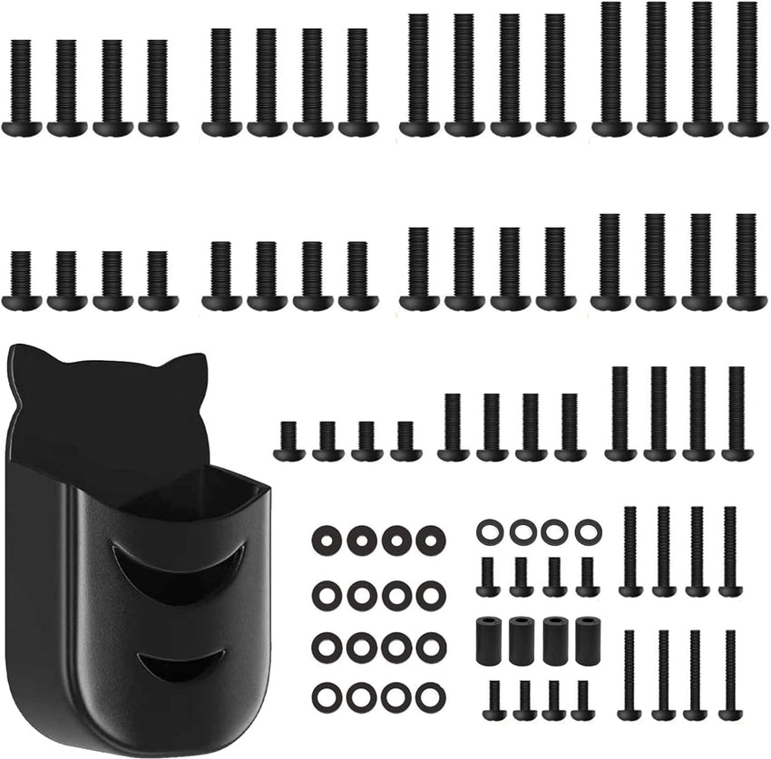 Universal TV Mounting Hardware Kit - M4, M5, M6, M8 Screws, Washers, Spacers for Most Wall Brackets, Mounts and Stands - Includes Remote Control Holder