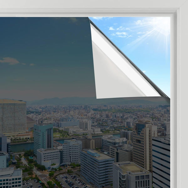 Heat Reflective Window Film One Way Mirror UV Protection 75x400cm Black