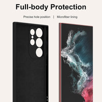 Giolus Designed for Samsung Galaxy S23 Ultra Case,Silicone Slim TPU Back with [Soft Anti-Scratch Microfiber Lining], Shockproof Protective Phone Cover,Black