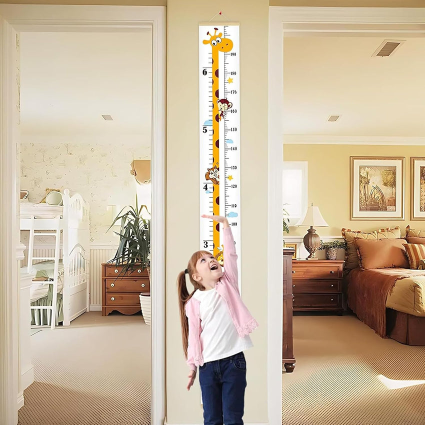 Kids Height Wall Chart Removable Canvas Ruler for Nursery â Giraffe