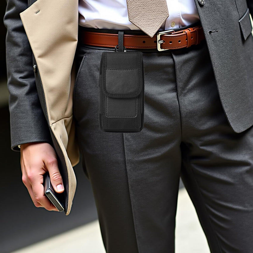 Cell Phone Belt Holster,Phone Nylon Holster Case,Mobile Phone Pouch with Belt Loop,Heavy Duty Phone Cover with Belt Clip for 5.8-6.8 inch smartphones