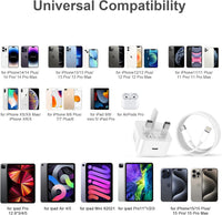 2pack for iPhone Charger Fast Charge, USB C Charger Plug Adapter and 2M Fast Charge Lead Phone Charging for Apple iPhone 14/13/12/11/Pro Max/XS/XR/X/SE/8/7/6 Plus, for ipad (white)