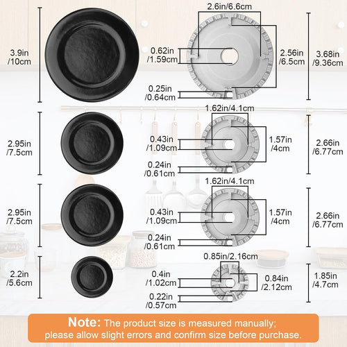 EEEKit Oven Gas Hob Burner Crown Cap Set 8PCS Replacement Parts â Large, Medium, Small
