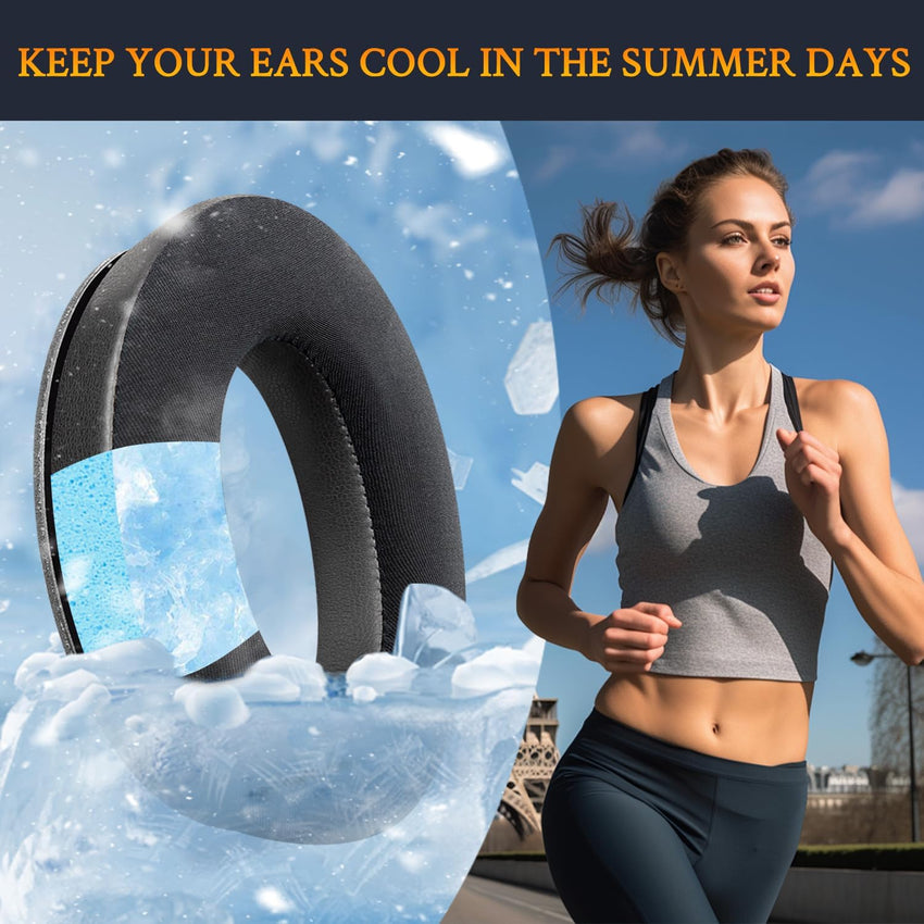 SOULWIT Cooling Gel Ear Pads Cushions Replacement for Bose QuietComfort 45 (QC45)/QuietComfort SE (QC SE)/New Quiet Comfort Wireless Over-Ear Headphones, Earpads with Ice Silk Fabric - Black