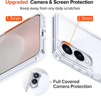 ivoler Clear Case for Samsung Galaxy S25 Edge with 2 Pieces Tempered Glass, [Anti-Yellow] [Military Protection] [Camera Protection] Transparent Protective Case Shockproof Anti-Scratch Cover