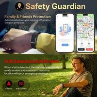 Screenless GPS Fitness Tracker Heart Rate Sleep SpO2 Fall Detect SOS Pedometer Nylon Band cream