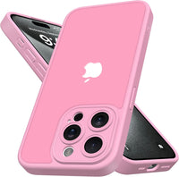 Mootobo for iPhone 15 Pro Case 6.1-Inch, Matte Shockproof Bumper Phone Cover, Military-Grade Protection Ultra Slim 360^0Full Body Frosted Translucent Back Phone case for iPhone 15 Pro (Pink)