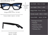 GLINDAR Cat Eye Blue Light Blocking Glasses Vintage Narrow Square Ã¢ÂÂ Black