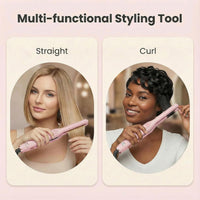SAOSA Pencil 0.3 Inch Hair Straighteners, Small Straightener and Curler 2 in 1, Thin Ceramic Floating Plate Flat Iron for Women Short Hair, Pixie Cut and Bangs, Auto Shut Off(Rose Gold)