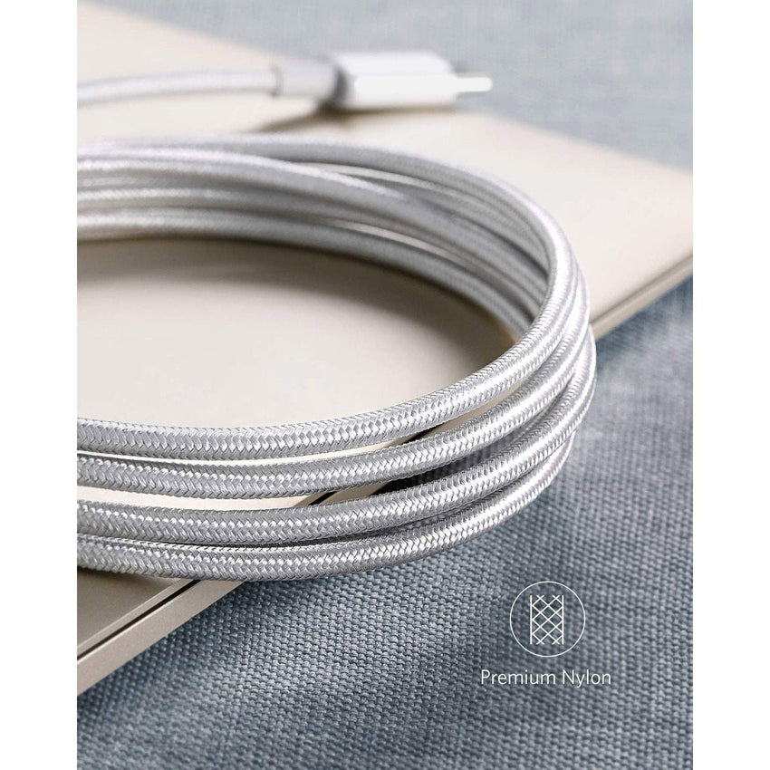 Anker USB C Charger Cable, 2-Pack 3 ft (0.9 m) USB to USB C Cable, USB A to USB C Braided Phone Charger Cable for iPhone 17/16/15, iPad Pro, Samsung Galaxy, MacBook Pro,and More(Silver