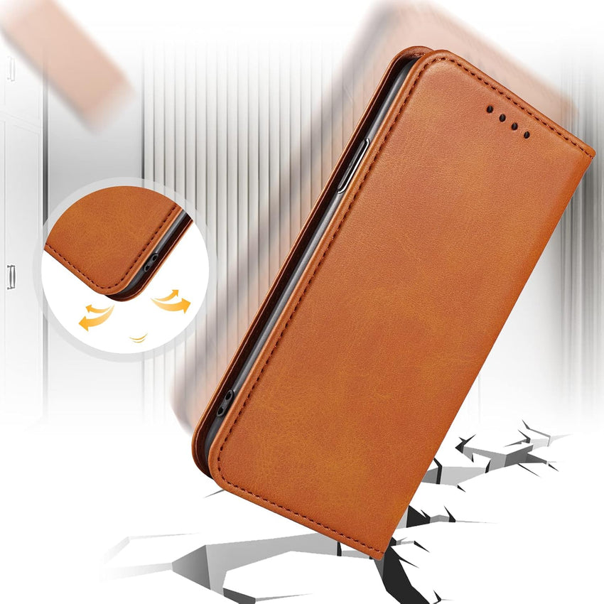 DENDICO Case for Nokia G60 5G, Classic PU Leather Magnetic Wallet Case, Flip Folio Protective Phone Cover Compatible with Nokia G60 5G, Light Brown