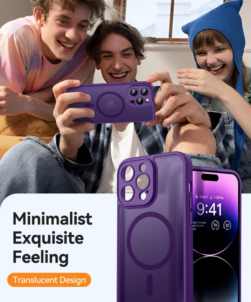CANSHN Magnetic Shockproof for iPhone 14 Pro Max Case, Deep Purple