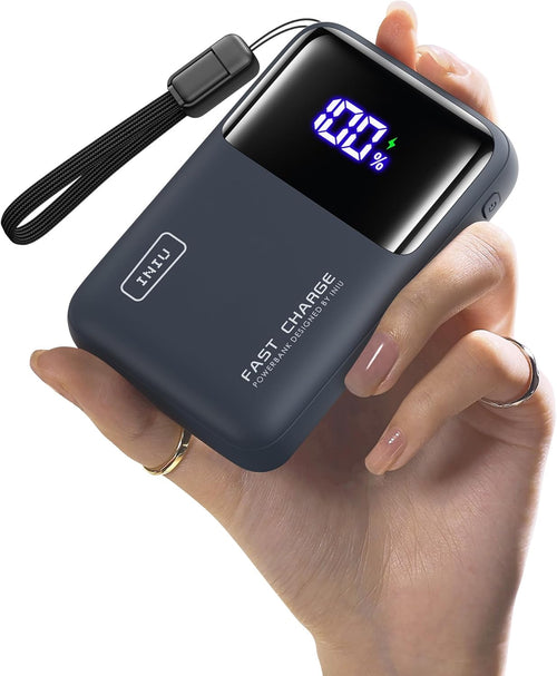 INIU Laptop Power Bank, Mini 20000mAh 65W Fast Charging Portable Charger, Battery Pack with USB C Cable, Phone Powerbank for Flight Travel Essentials, for iPhone 17 16 Pro Max, Samsung S25, iPad etc