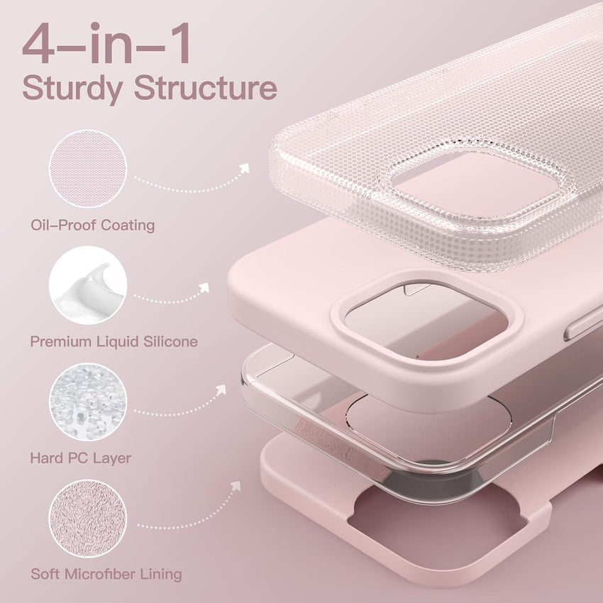 JETech Silicone Case for iPhone 13, Pink