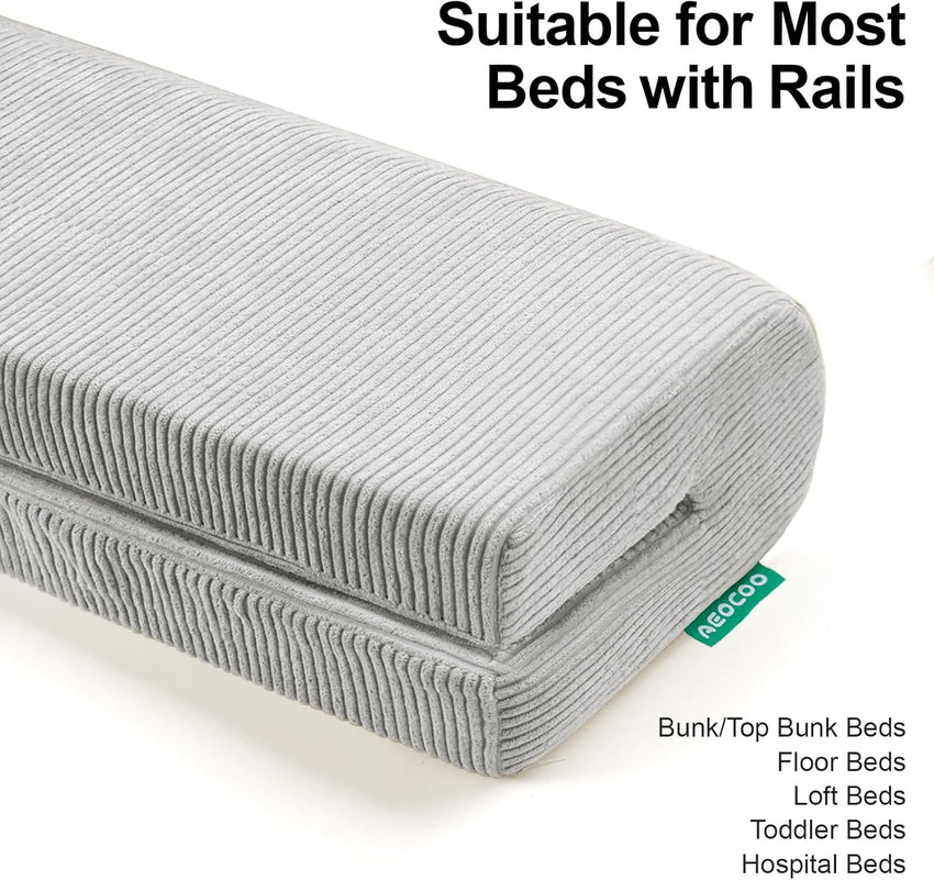 Toddler Bed Bumper Protector Soft Memory Foam â Grey 90cm