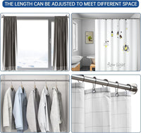 Extendable Shower Curtain Pole 150cm-250cm (59-98 inches) Stainless Steel No Drill Curtain Pole,Kongming Door Shower Curtain Rail Tension Rod,Non-Slip,Never Rust for Wardrobe Curtain Kitchen(Black)