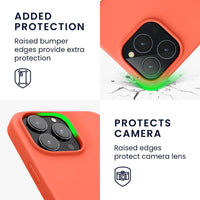 kwmobile Case for iPhone 14 Pro Max Case - Slim Soft TPU Silicone Cover - Works with Wireless Charging - Vivid Coral