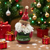 Santa Claus Plush Decorations Gift Pouch â Holiday Elf Toy Bag