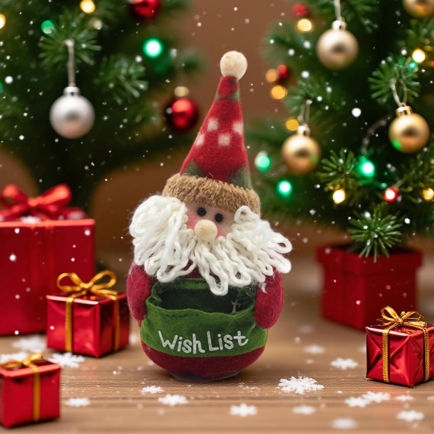 Santa Claus Plush Decorations Gift Pouch â Holiday Elf Toy Bag