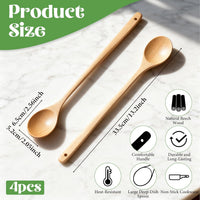 Wooden Cooking Spoons Natural Utensils â 13.2-inch Set of 4
