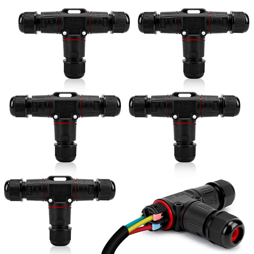 4 pack Waterproof 3-Way Cable Connector Junction Box M20 for Outdoor Cables 12mm 4 Pack
