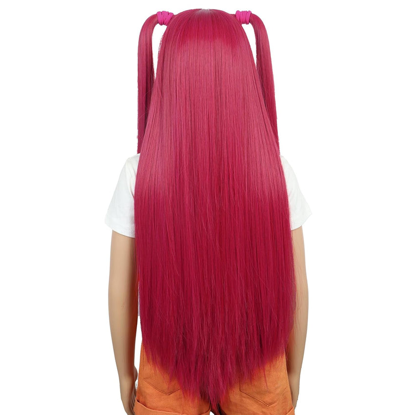 Girls Long Pink Double Ponytail Anime Cosplay Wig Heat-Resistant â Pink