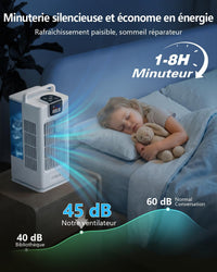 Personal Evaporative Air Cooler Fan 2000ml 120Â° Oscillation 7 RGB Modes Timer - Portable