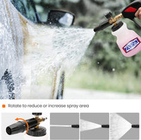 Zavrski Snow Foam Lance Cannon 1 Liter Adjustable Snow Foam Gun for Karcher K2 K3 K4 K5 K6 K7 Pressure Washer Accessories Car Foam Sprayer with 1/4'' Quick Connector