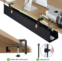 Under Desk Cable Management Tray with Clamp/Screw Mount â 40-inch