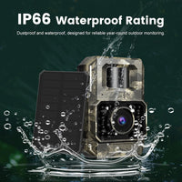 MAXDONE 4K 64MP Solar Wildlife Camera WiFi Bluetooth â Waterproof IP66