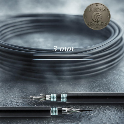 Elfcam(R) - 10m/32.8ft Armored Fiber Optic Cable for Outdoor and Indoor SCA to SCA Simplex Singlemode, Compatible with FTTH Cables, 10 Meters