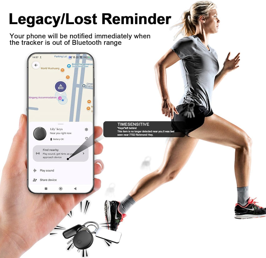 [Android Systems, High Accuracy] Anti-Lost Tag, Small Smart Tag, Android Tracker, Compatible with âFind My Deviceâ App (AndroidOnly) for Keys, Wallet, Luggage (Black-1)