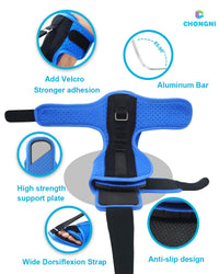 CHONGNI Plantar Fasciitis Night Splints: Upgrade Adjustable Breathable Night Splints for Plantar Fasciitis Support with Arch Support, Relief Achilles Tendonitis Foot Drop Heel Pain, Day&Night (Blue)
