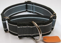 Martingale Dog Collar 4cm 1600D Anti-Escape No-Pull Heavy Duty - Grey-Blue & Black L
