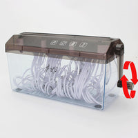 Manual A4 Paper Shredder, Mini Hand Crank Strip-Cut Shredder for Home Use, Portable Document Shredder for Financial Bills, A4 Sheets, and Small Paper, 229mm/9 Inch Feed Opening, 3mm Cut Width