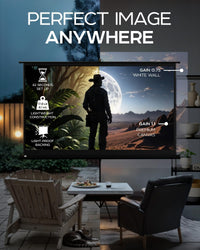 PropVue Projector Screen with Stand 100 inch - 16:9 HD Premium Wrinkle-Free Tripod Screen for Projector with Carry Bag and Tight Straps