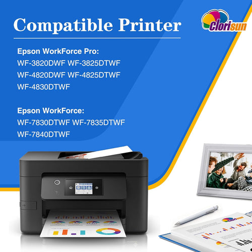 Clorisun Replacement for 405XL7 pack Compatible with Epson WF-3820 Ink Cartridges for Epson WorkForce Pro WF-4820 WF-3820 WF-7830 WF-7840 WF-7310 WF-4830 WF 7310 WF 7830 WF 4820 Ink Cartridges