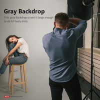Neewer(R) 1.8 x 2.8M/ 6 x9ft Photo Studio 100% Pure Muslin Collapsible Backdrop Background for Photography, Video and Televison (Background Only)- Grey