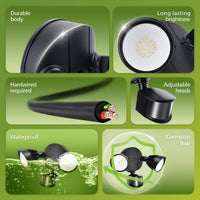 Philips LED Security Floodlight 21W 3000 lm PIR Motion Sensor 5000K 2-Head 4 Modes Waterproof