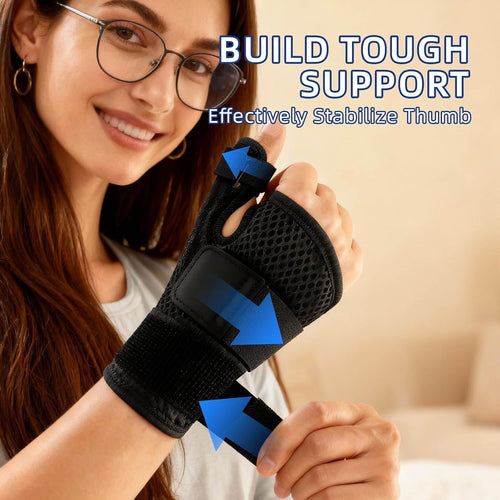 Thumb Splint Support Adjustable Immobiliser for Arthritis & Carpal Tunnel Black Universal
