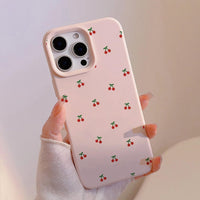 Reownest Case for iPhone 14/13, Cute Cherry Pattern Design Soft Slim TPU Cover with Raised Camera Protection Stylish Aesthetic Phone Case for Girls & Women - Pink