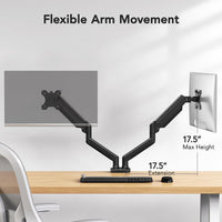 HUANUO Dual Monitor Arm 2x up to 32in VESA 75/100 Height-Adjustable Fits 32in