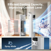 CosmartAir Portable Air Conditioner, 28dB Air Cooler, 26ft/s Velocity Mini Air Conditioning Unit with 2-8H Timer,120° Oscillation,1-Touch Turbo Mode Cool Mist,Low Energy Small Air Conditioner for Home(Off White) [Energy Class A]