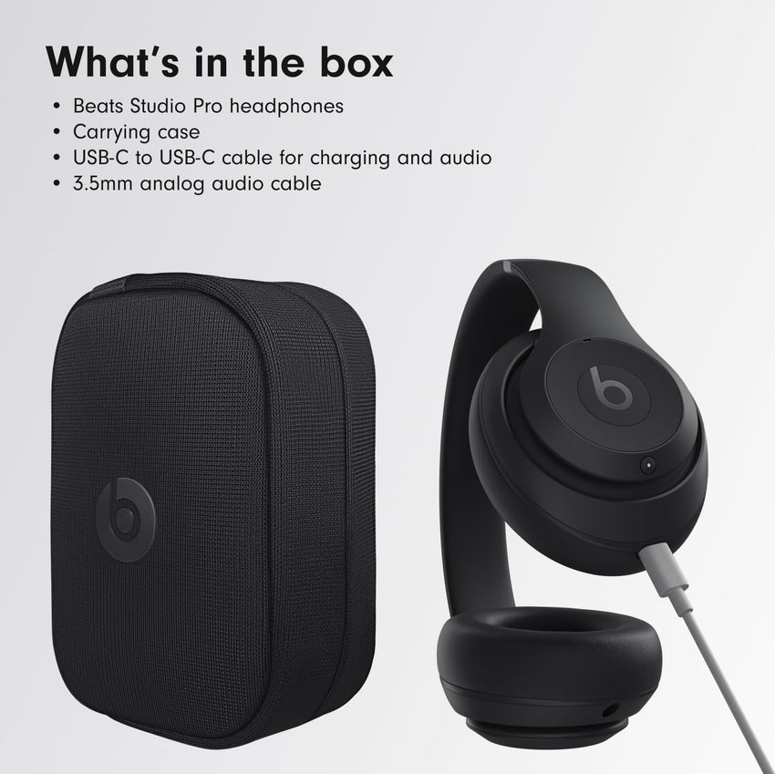 Beats Studio Pro - Wireless Bluetooth Noise Cancelling Headphones - Personalised Spatial Audio, USB-C Lossless Audio, Apple & Android Compatibility, Up to 40 Hours Battery Life - Black