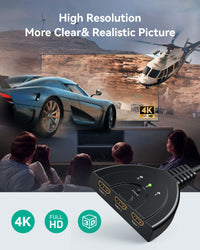 HDMI Switch, GANA Gold Plated 3-Port HD MI Switcher/HDMI Splitter/Supports Full HD1080p/3D with High Speed Cable