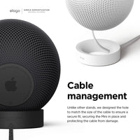 elago Silicone Stand Compatible with HomePod Mini - Proper EQ, Easier to Control with Better Indicator Visibility, Stable Mount, Anti-Slip Stand for Charger (Black)