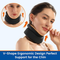 Willcom Neck Support Collar-Foam Cervical Collar, Soft Neck Brace for Pain, Torticollis, Cervicorrect and Posture Corrector- Can Be Used During Sleep, Travel and Rest (Black, Large, 14-16.5 Inch)