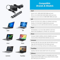 Zolt 65W 90W Universal Laptop Charger for Lenovo HP Dell Acer Asus Samsung Gateway Compaq IBM Laptop Charger Power Supply AC DC Adapter with 16 Plugs (65W-15Tips)